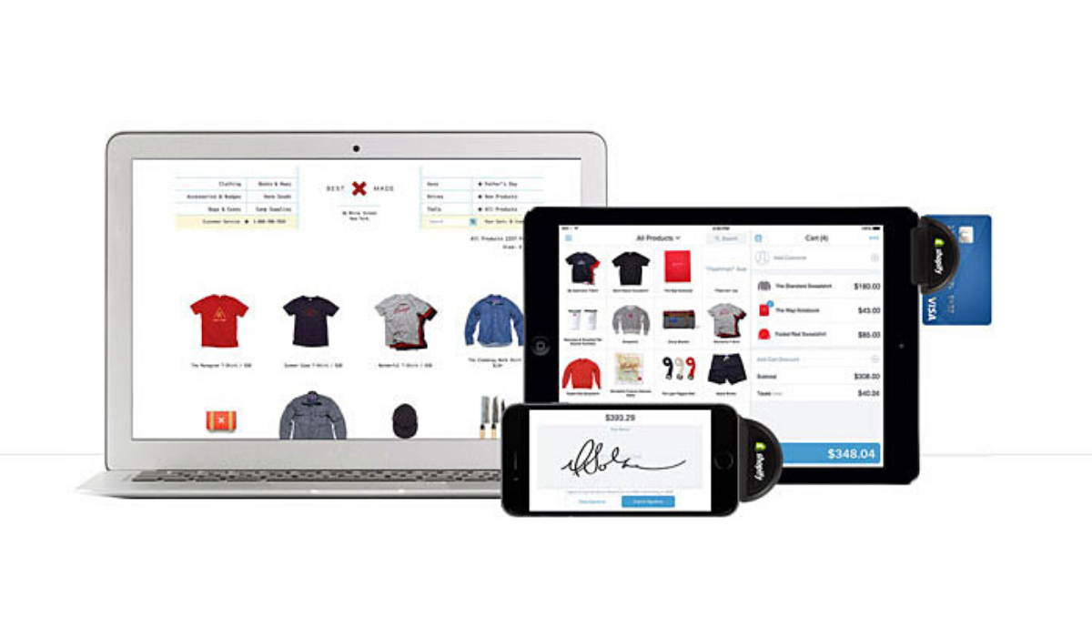 Laptop, mobile, ipad POS with Shopify collection pages