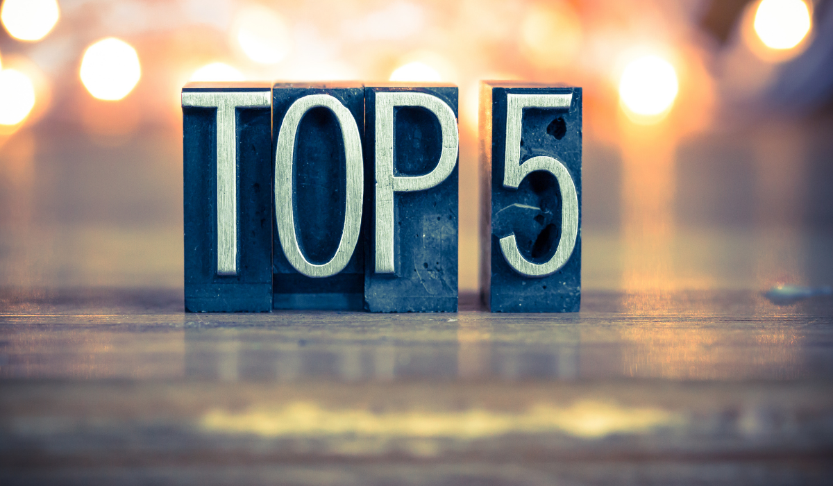 letterpress print blocks saying Top 5