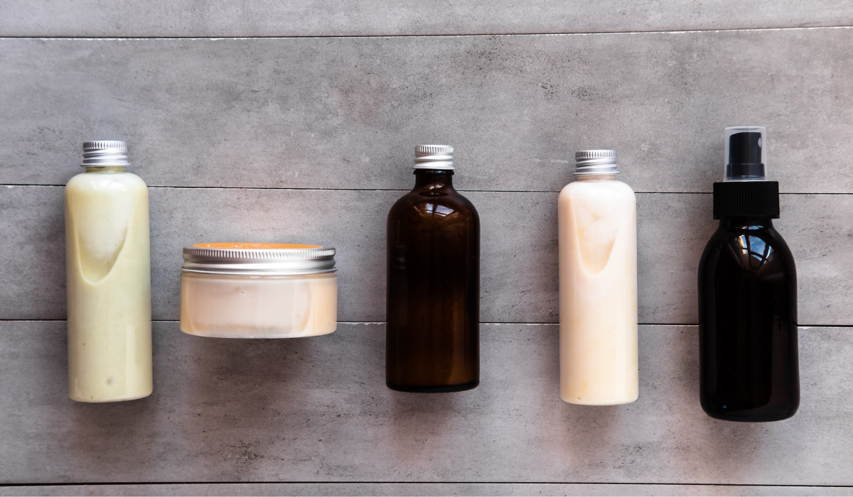 How to find a product to sell online? A line of beauty products in bottle and tuns unlabelled