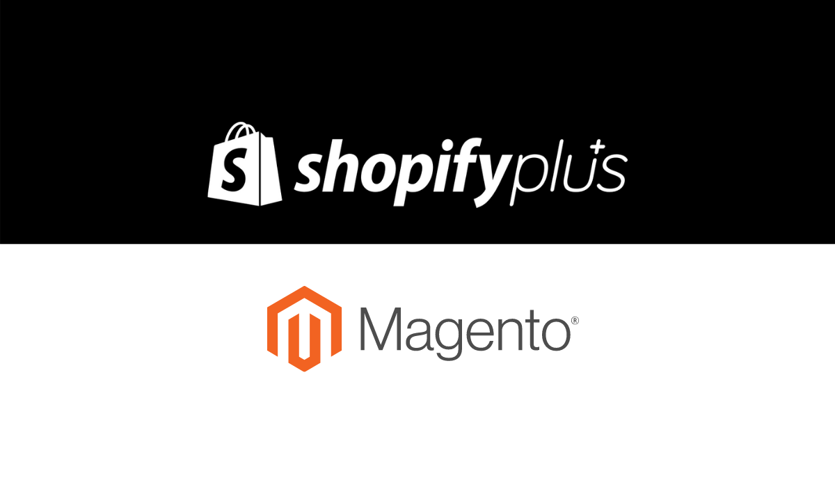 Shopify Plus logo and Magento logo