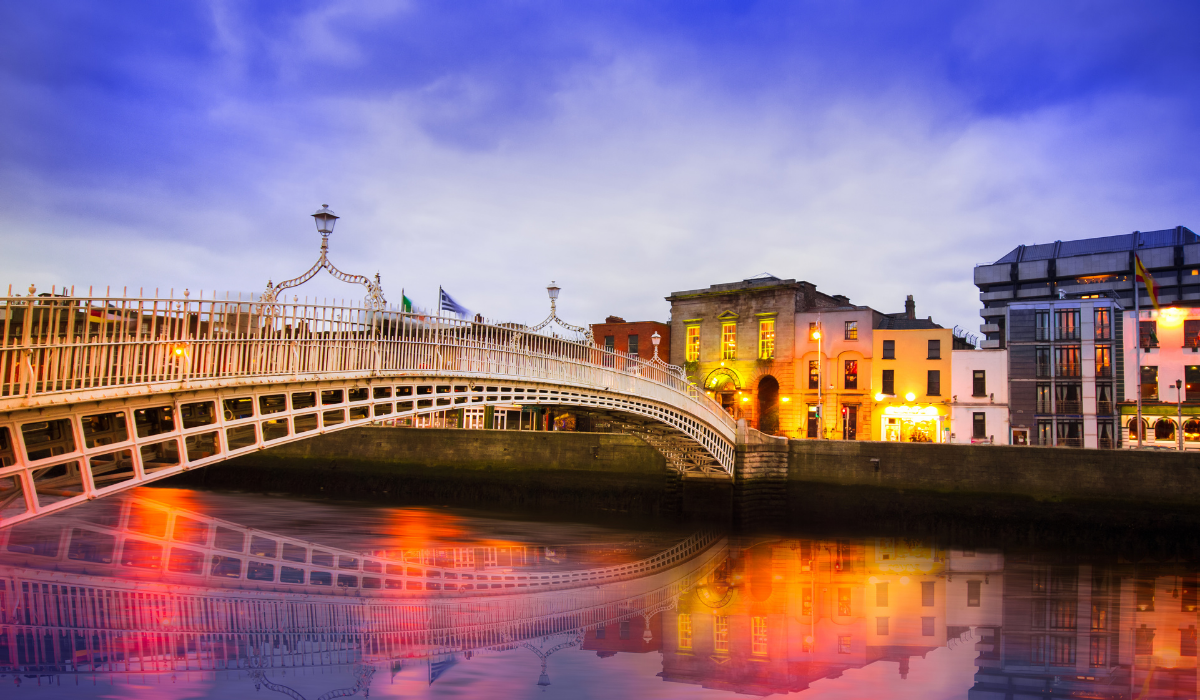 Ha'penny Bridge Dublin City Centre sunset