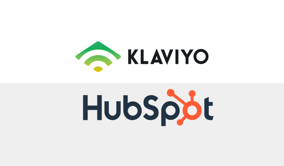 Klaviyo logo and Hubspot logo