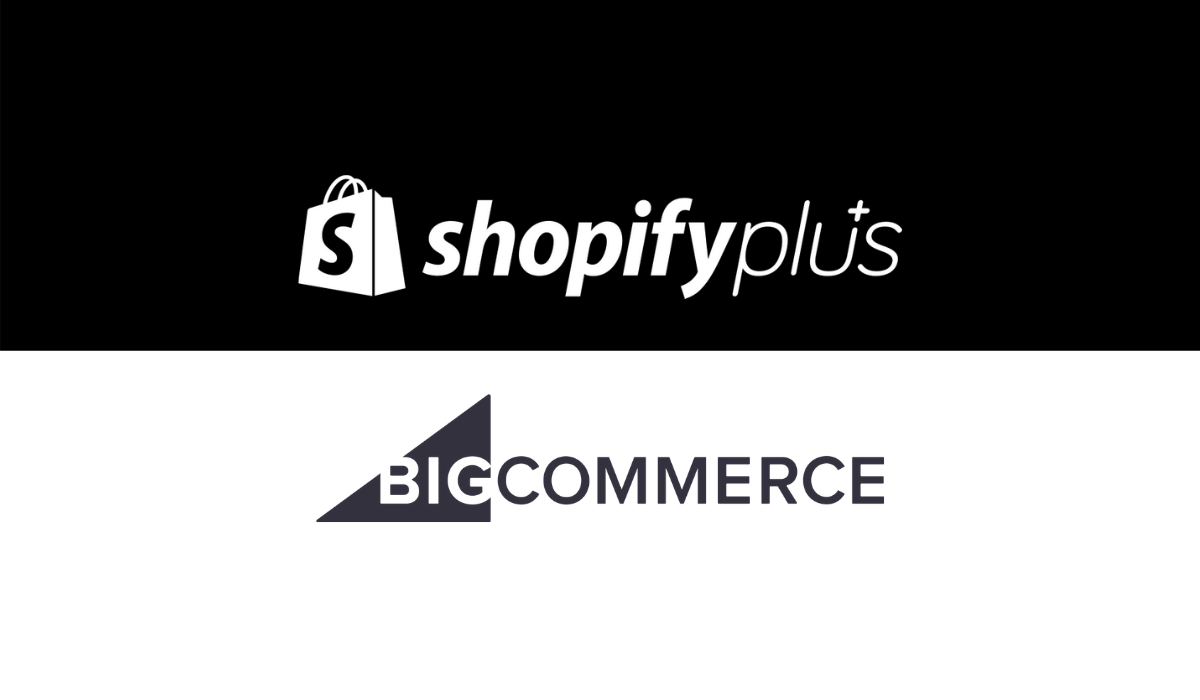 Shopify Plus logo and big commerce logo