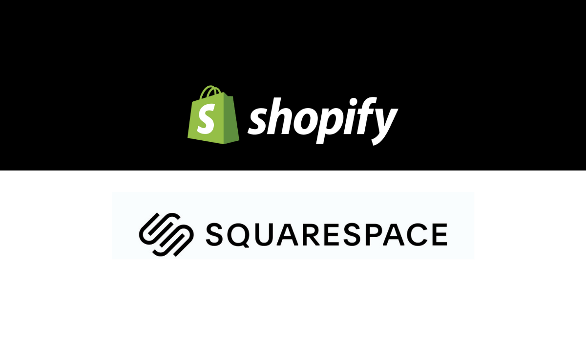shopify logo and squarespace logo