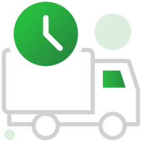 DPD integration icon of truck lorry with clock